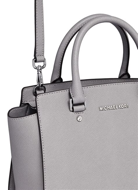 michael kors selma medium vs large|selma saffiano leather medium satchel.